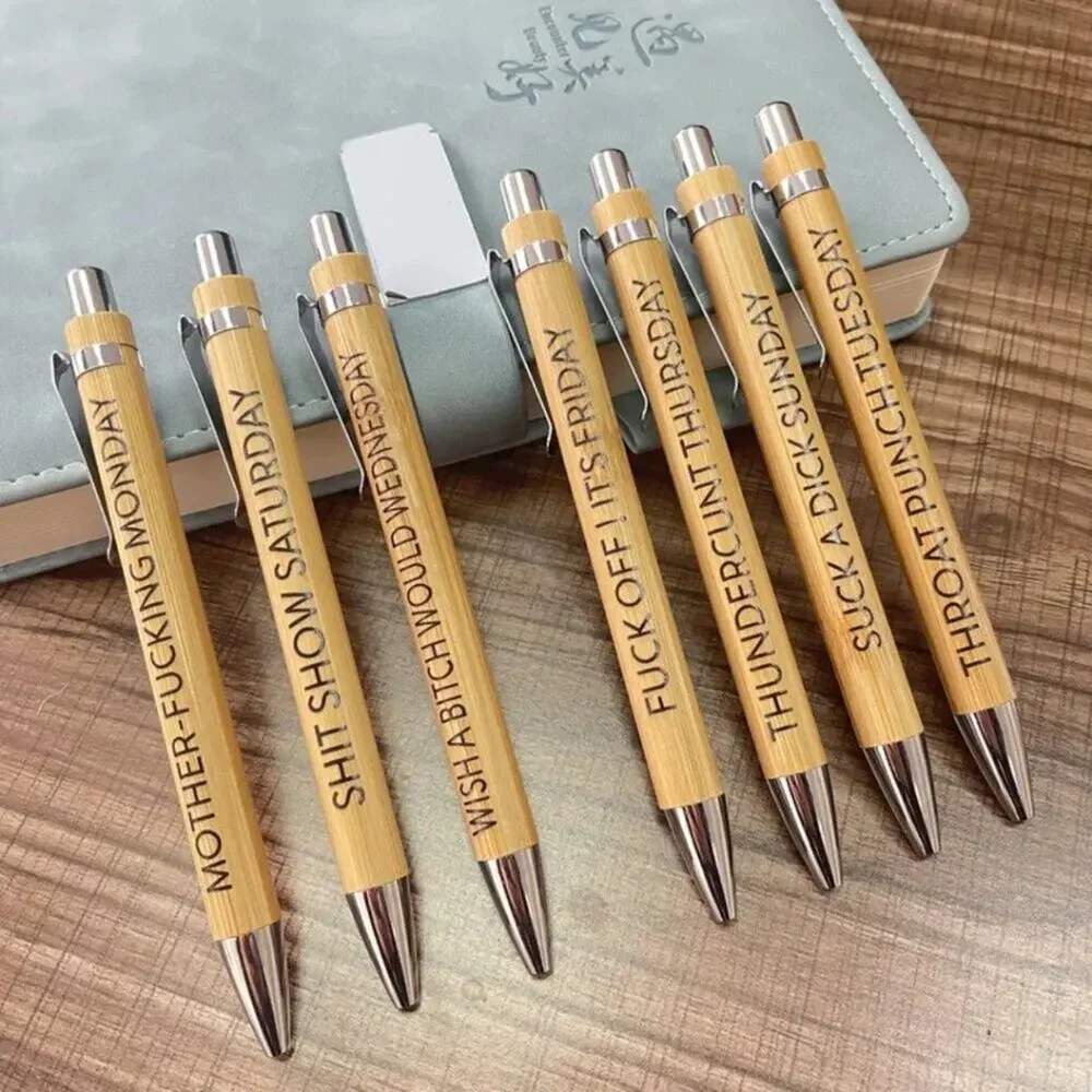 2/$30 New Sweary Wooden Pen Set - Curse Words Stationery
